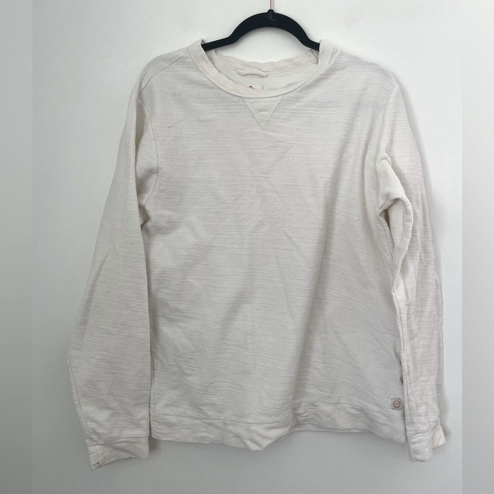 Marine Layer Men’s White Cream Long Sleeve Henley Sweater Pullover Size Large